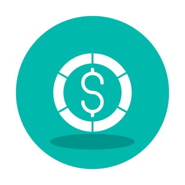 Dolar madeni para simgesi, vektör çizimi 