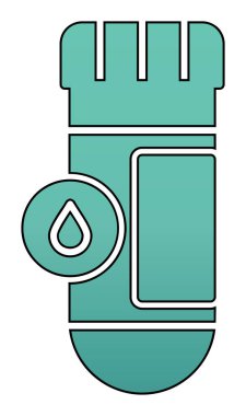 Kan testi tüpü ana hat vektör simgesi. Laboratuvar test sembolü, logo illüstrasyonu.