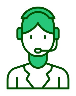 Basit Müşteri Hizmeti Temsilcisi simgesi, vektör illüstrasyonu