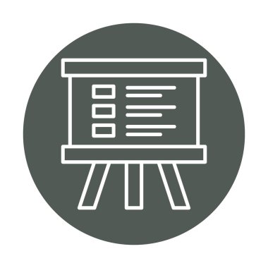 Üniversite Sunum ikonu vektör illüstrasyonu 