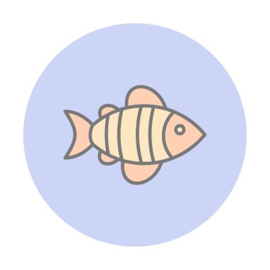 Basit yassı balık ikonu. vektör illüstrasyonu.