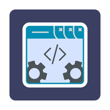 Basit programlama kodu optimizasyon simgesi, vektör illüstrasyonu