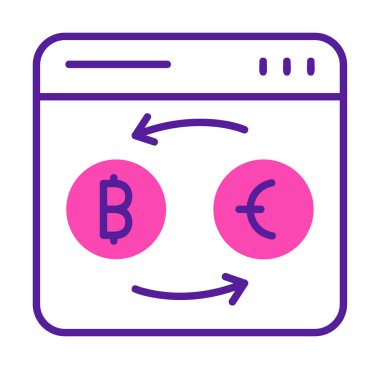 döviz kuru web sitesi vektör simgesi