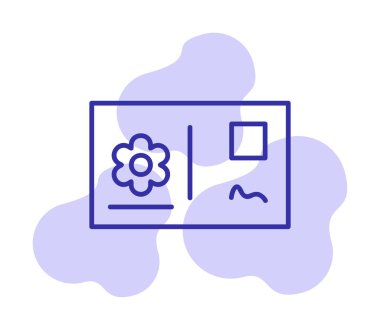 Kartpostal simgesi, vektör illüstrasyonu basit tasarım