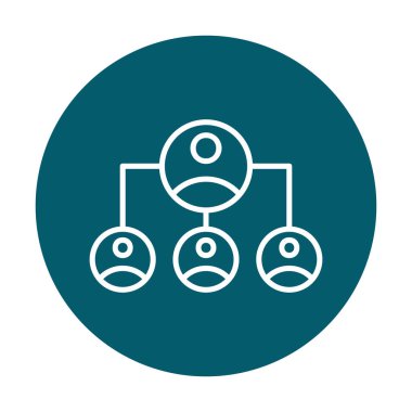 Basit Organizasyon hiyerarşisi simgesi, vektör illüstrasyonu