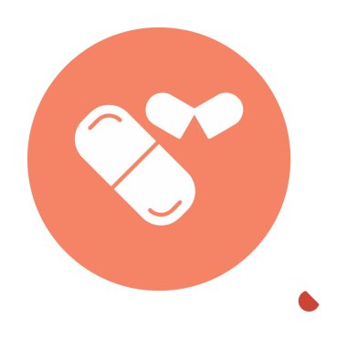 ilaç yassı ikonu, kapsüller, haplar            