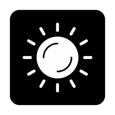 Güneş düz simge vektör çizim