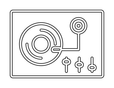 Basit vinil oynatıcı Turntable simgesi, vektör illüstrasyonu