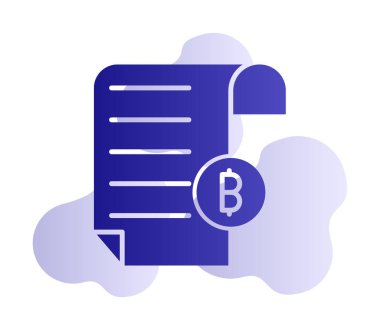 Bitcoin imzalı fatura simgesinin vektör illüstrasyonu 