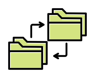 Basit Veri Kopyalama simgesi, vektör illüstrasyonu