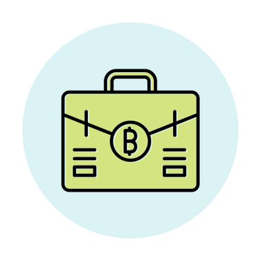 Bitcoin 'li çanta. Basit ağ simgesi 