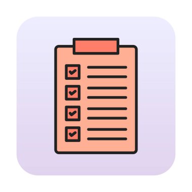 Kontrol Listesi web simgesi, vektör illüstrasyonu 