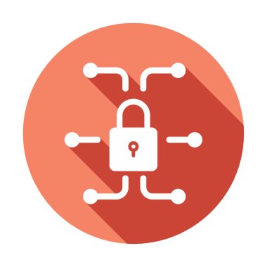 Ağ güvenlik simgesi, vektör çizim 