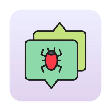 Konuşma balonu vektör resimlemesindeki hata simgesi 