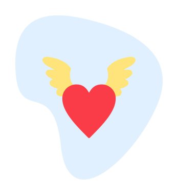 Melek Kalbi ikonu, vektör illüstrasyonu 