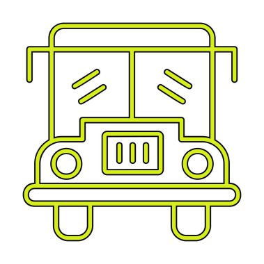 Okul otobüsü. Web simgesi basit illüstrasyon