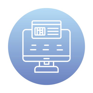 Basit Çevrimiçi Ödeme simgesi, vektör illüstrasyonu