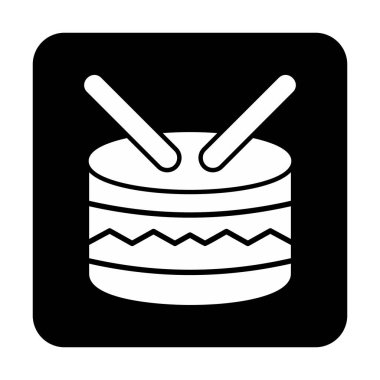 davul ikonu vektörü. Doğrusal biçim işaret tasarımı