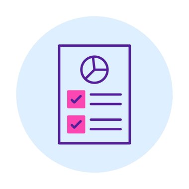 Çalışma Raporu simgesinin vektör illüstrasyonu