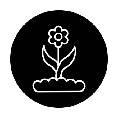  düz çiçek vektör simgesi. tasarım çizimi   