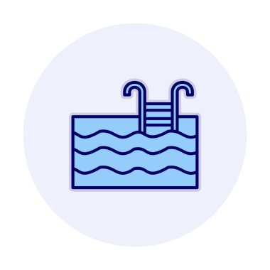  yüzme havuzu ikonu vektör illüstrasyonu