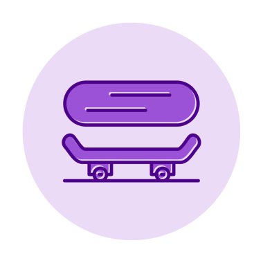 Basit kaykay simgesi, vektör illüstrasyonu