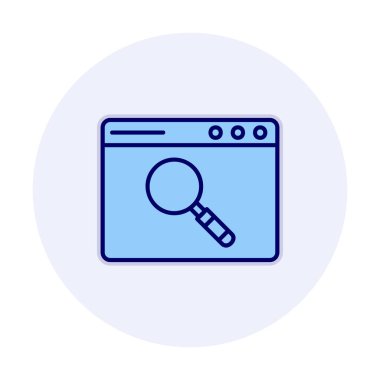 Basit Tarayıcı Arama simgesi, vektör illüstrasyonu