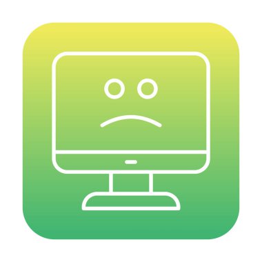 Bilgisayar simgesi üzerindeki mavi ekran, hata sembolü, illüstrasyon tasarımı, vektör grafiği 