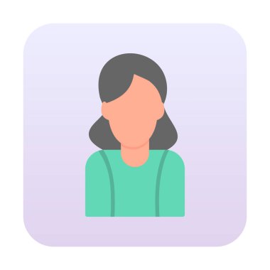 Kadın avatar simgesi, vektör illüstrasyonu 