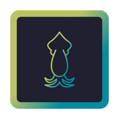 Beyaz arkaplanda mürekkep balığı vektörü simgesi 