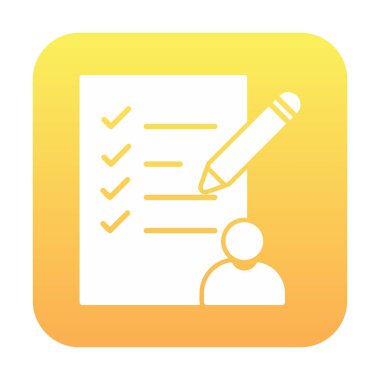 Kontrol listesi düz simgesi, vektör illüstrasyonu 