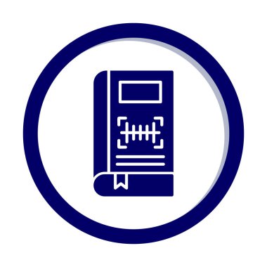 Barkod simgesi olan kitabın vektör illüstrasyonu  