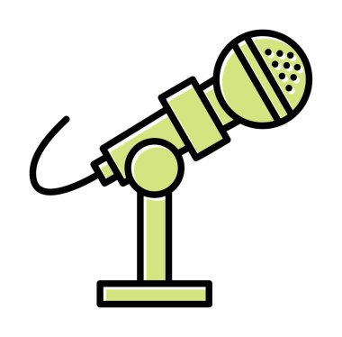 mikrofon ikonu vektör illüstrasyonu. Mikrofon Durağı                    