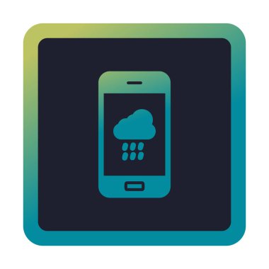 Akıllı telefon web simgesi üzerindeki hava durumu uygulaması, vektör illüstrasyonu 
