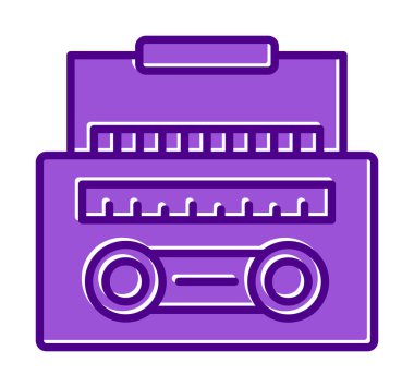Basit yassı Radyo Cassette ikon vektör illüstrasyon tasarımı