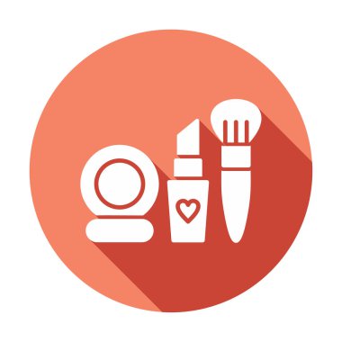 Makyaj araçları web simgesi, vektör illüstrasyonu