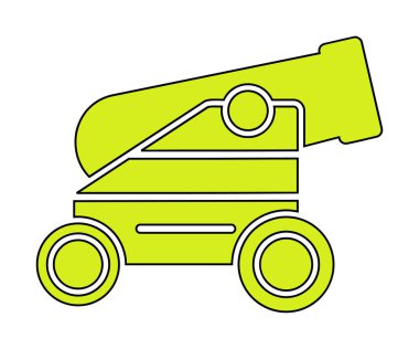 Basit Topçu simgesi, vektör illüstrasyonu