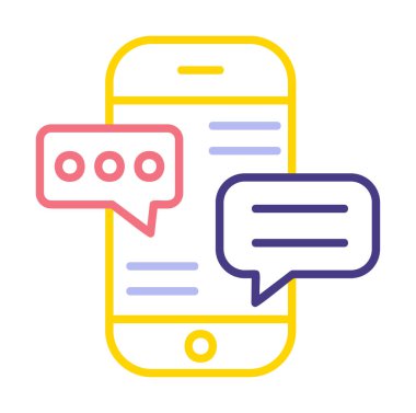 Basit akıllı telefon sohbet simgesi, vektör illüstrasyonu