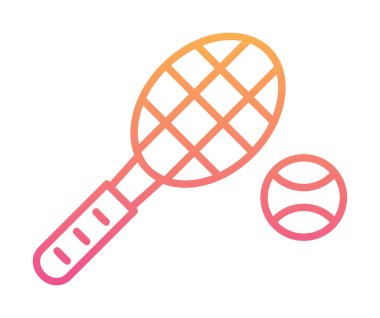 Tenis topu ve raket hattı biçim vektör tasarımı                  