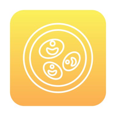 Bakteri petri kabı ve bakteri vektör simgesi 