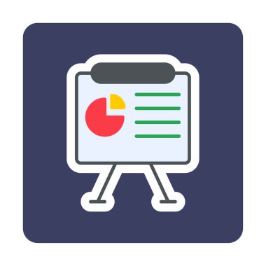 Sunum tahtası simgesi, vektör illüstrasyonu   