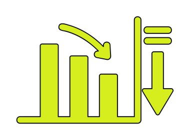 Basit grafik simgesi, vektör illüstrasyonunu azalt
