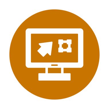 Ekran simgesinde basit Grafik Tasarım uygulaması, vektör illüstrasyonu