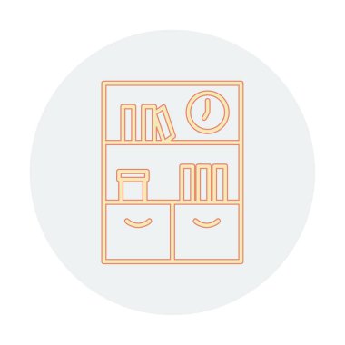 kitaplık düz simge, vektör illüstrasyonu 