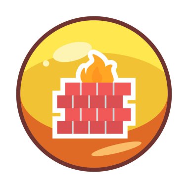 Şömine simgesinin vektör illüstrasyonu 