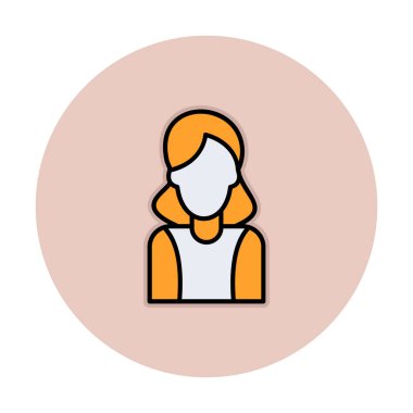 Kadın avatar simgesi, vektör illüstrasyonu 