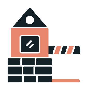 Askeri Bariyer simgesinin vektör çizimi 