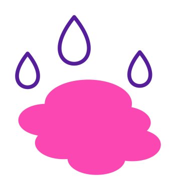 Su damlaları ve su birikintisi ikonu, veteriner illüstrasyonu 