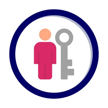 anahtar kişi ikon vektör illüstrasyonu