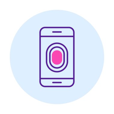 Kilitlenmemiş Parmak izi vektör simgesi olan telefon